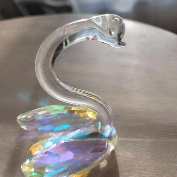 Crystal Art Glass Bird Swan Figurine Paperweight 6" Tall, unsigned - Picture 9 of 10